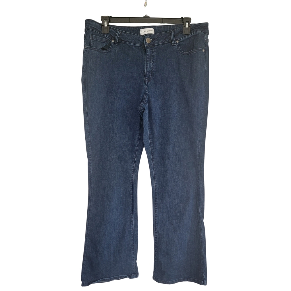 Lane Bryant Dark Blue Mid Rise Boot Cut Jeans